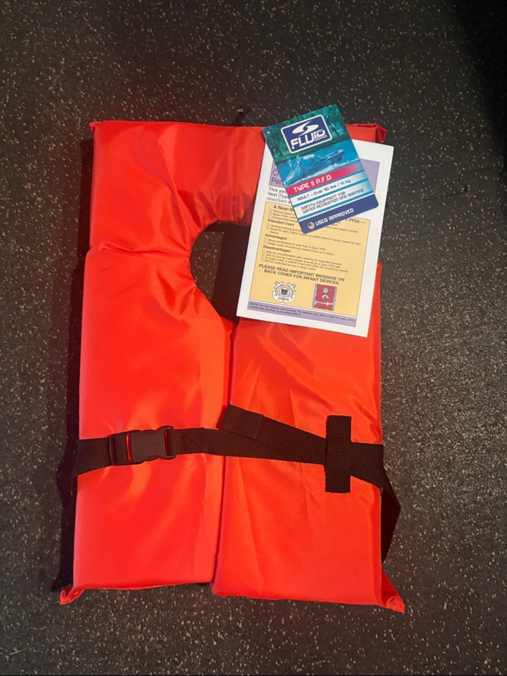 Fluide Adult Swim Vest - Red with Black Straps